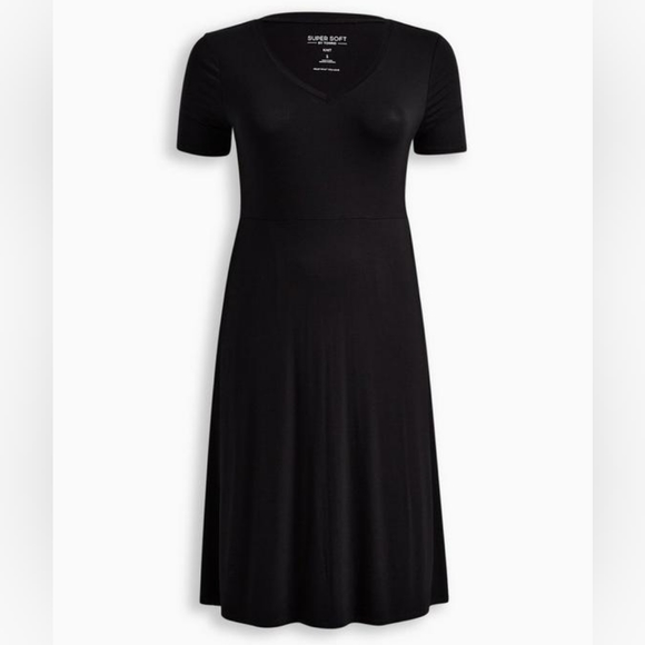 Torrid Black Midi Super Soft Dress with Pockets & Side Slits Size 2X NWT - Picture 5 of 6